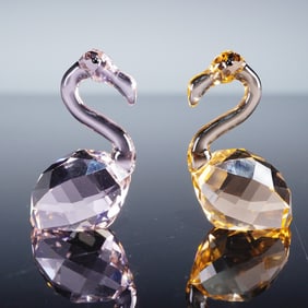 Pair of Swarovski Crystal Figurine Flamingos Claude & Claudine 5136525