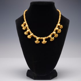 L.A. Cano 24K Gold-Plated Pre-Columbian Reproduction Necklace