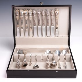 54pc International Sterling Silver Wild Rose Flatware Set
