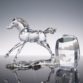 Swarovski Crystal AE Horse Figurine and Horses Paperweight