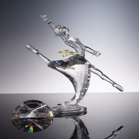 2pc Swarovski Crystal Figurines, Anna 627396 and Plaque