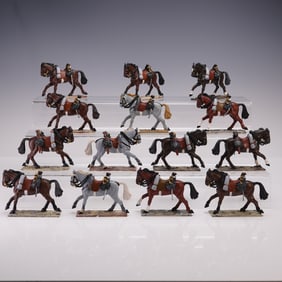14pc El Templario Hand Painted Mounted Cavalry Figures