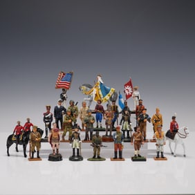 27pc Hand Painted Metal Military Figures
