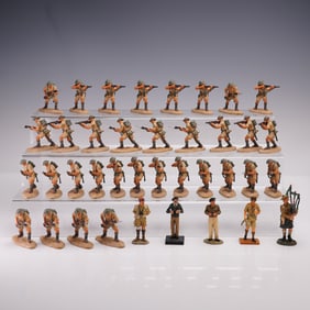 38pc Britains, King & Country, and Del Prado, 8th Army and WWII Figures
