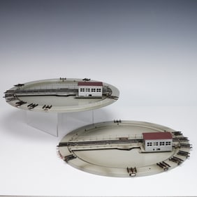 2pc Vintage Marklin Electric Train Turntables