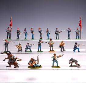 21pc American Confederate Civil War Soldiers Painted Miniature Figurines