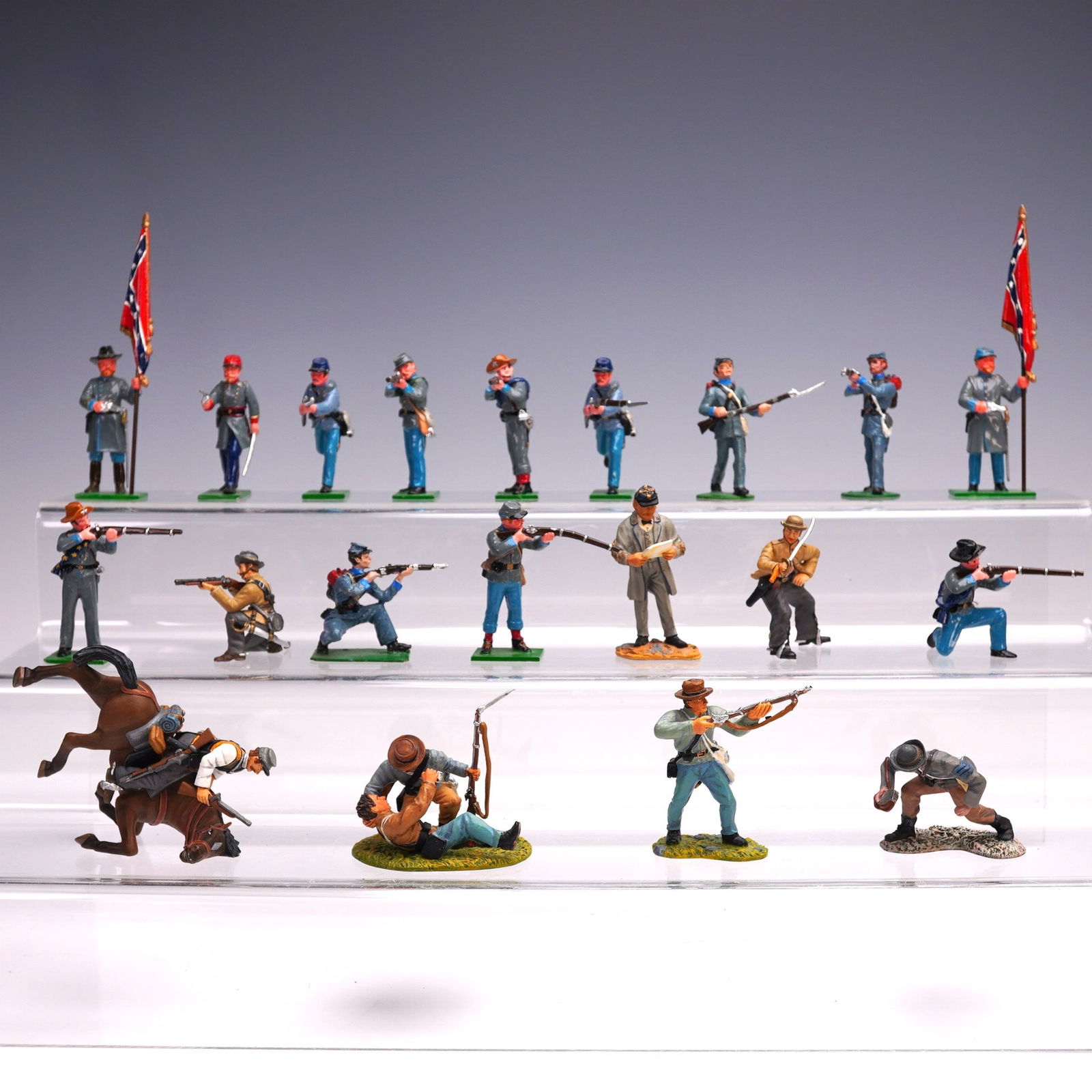 21pc American Confederate Civil War Soldiers Painted Miniature Figurines (1 of 8)