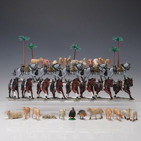 41pc El Templario Horses and Oliver Farm Animals and Palm Trees Figures