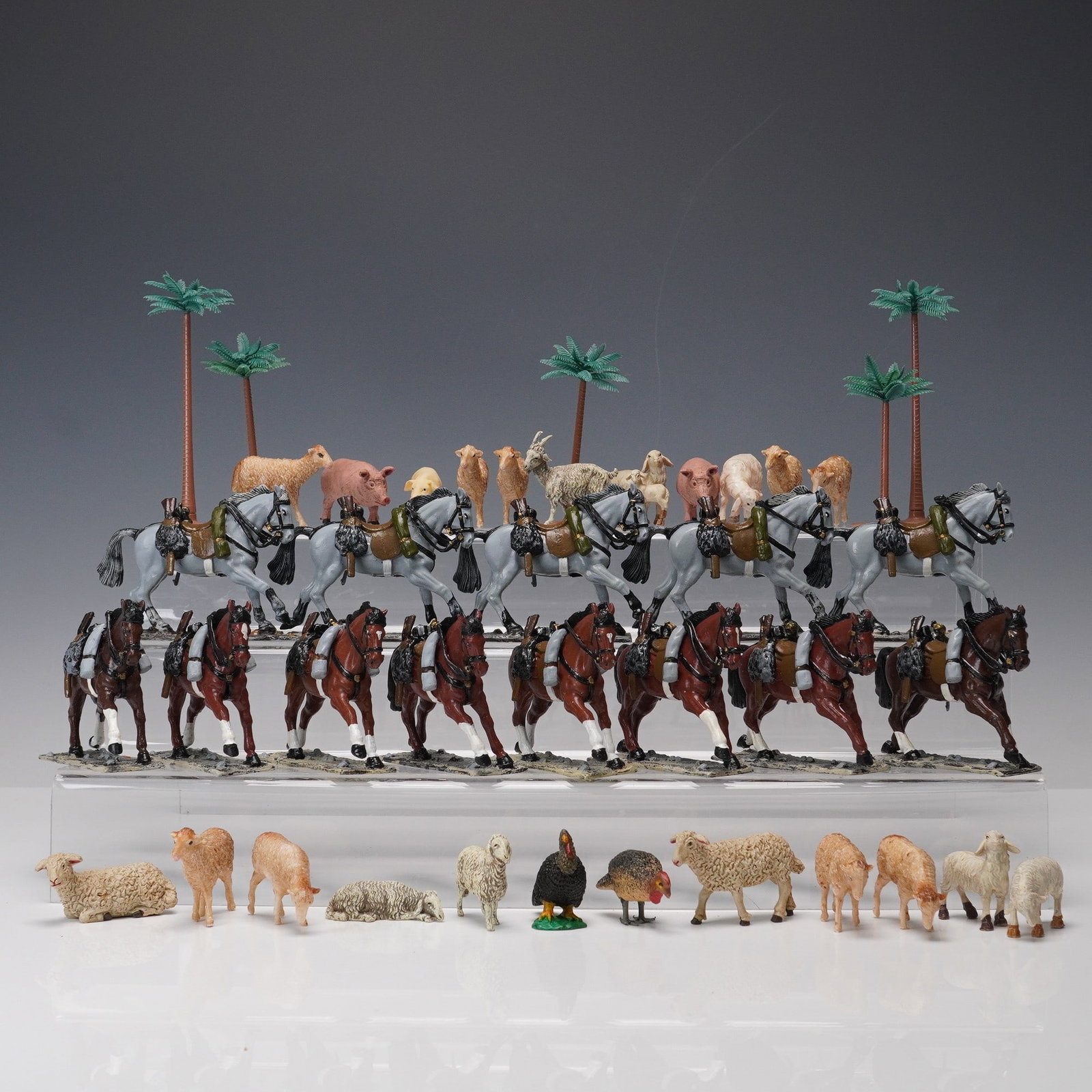 41pc El Templario Horses and Oliver Farm Animals and Palm Trees Figures (1 of 5)