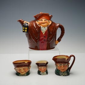 4pc Royal Doulton Old Charley Character Teapot D6017, D5527, D6012 & D6