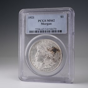 1921 Morgan Silver Dollar PCGS Graded MS 62