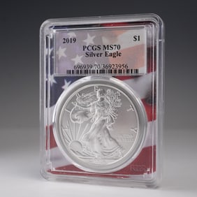 2019 American Silver Eagle Dollar Coin PCGS Graded MS 70
