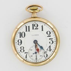 Illinois Watch Co. Bunn Special Dual Hour 16S LS Gold Filled Pocket Watch