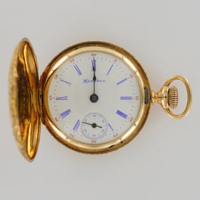 Hampden Watch Co. 3S LS 14K Gold Case Pocket Watch