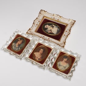 4pc Four Cameo Creations Miniature Portrait Plaques in Frames
