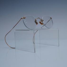 Bausch & Lomb Ful-Vue Rimless Glasses, 1/10 12K Gold Filled with Case