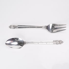 2pc International Sterling Royal Danish, Salad Fork and Spoon