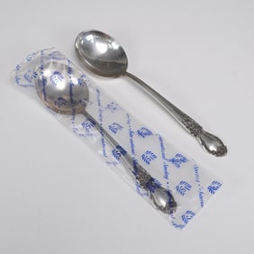 Pair of International Brocade Silver Sterling Silver Soup Spoons