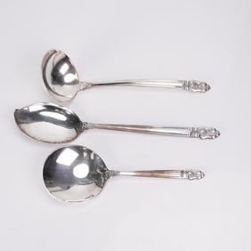 3pc International Sterling Silver Royal Danish Pattern, Serving Utensils