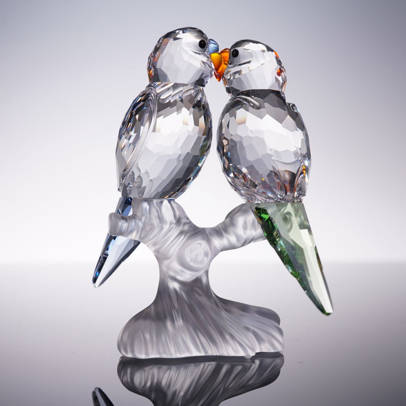 Swarovski Crystal Figurine, Budgies (1 of 6)