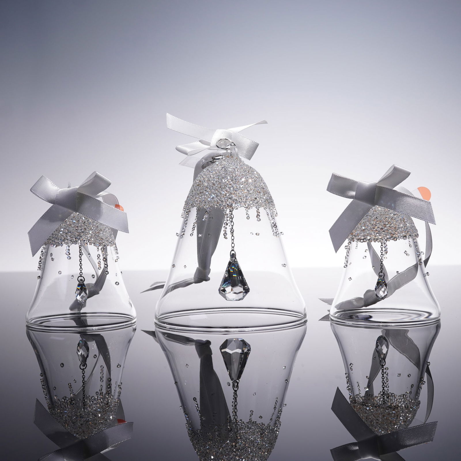 3pc Set Swarovski Crystal Bell Ornament Collection in Original Box (1 of 6)