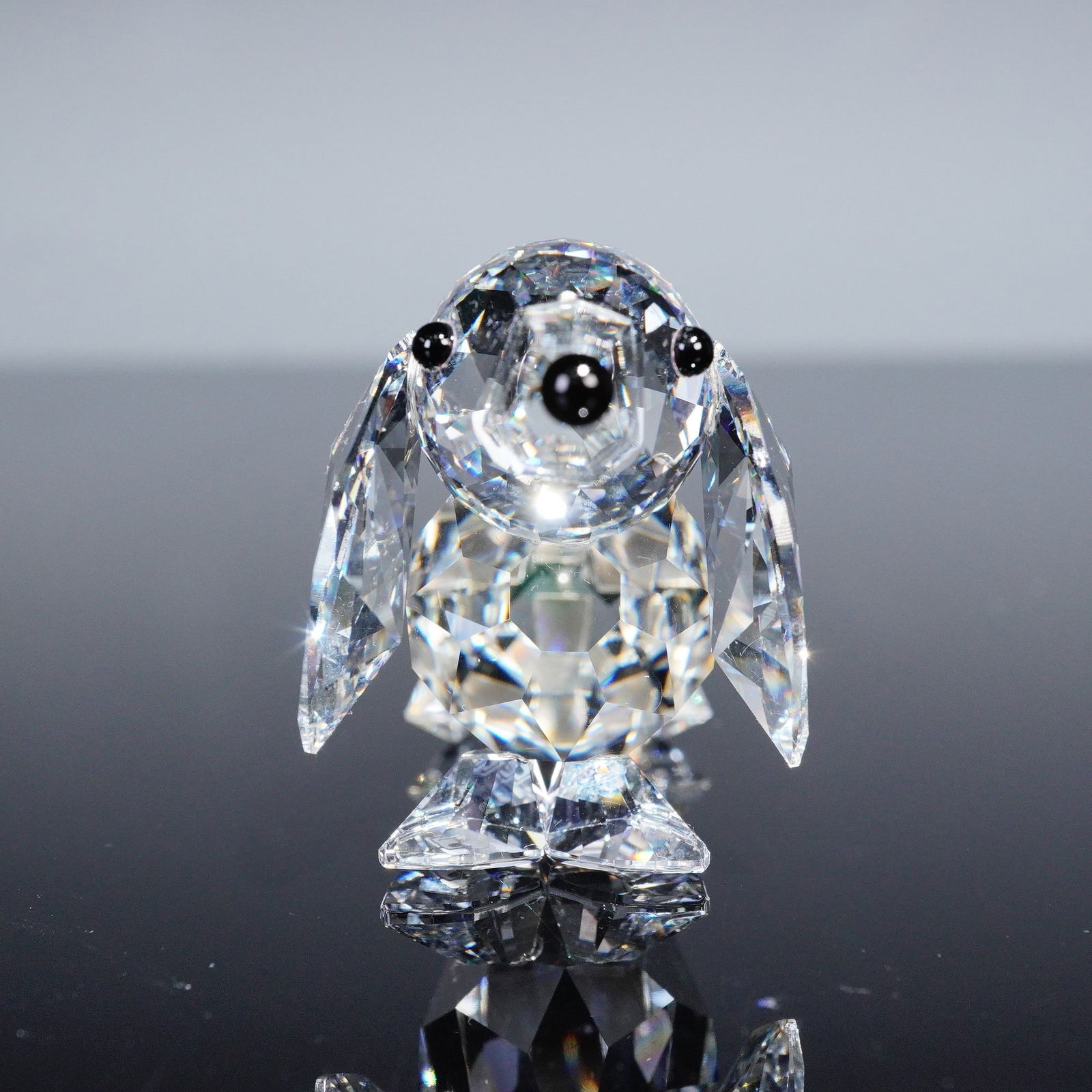 Swarovski Crystal Figurine, Large Dachshund with Metal Braided Tail (1 of 6)