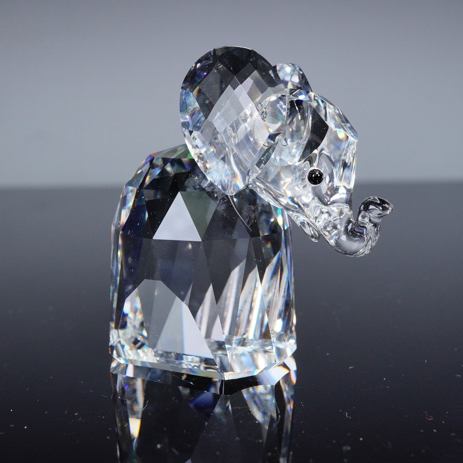 Swarovski Crystal Figurine, Elephant with Metal Tail (1 of 6)