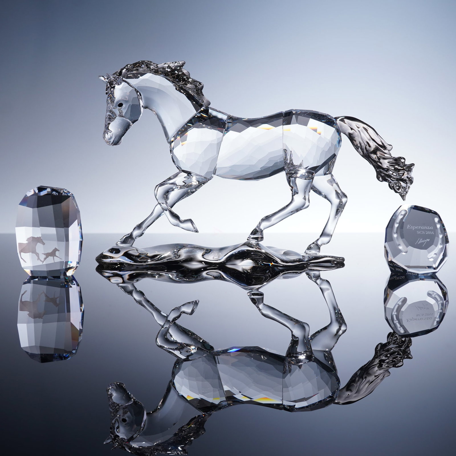 3pc Swarovski Crystal Figurine, Plaque, and Paperweight, Horse Esperanza (1 of 8)