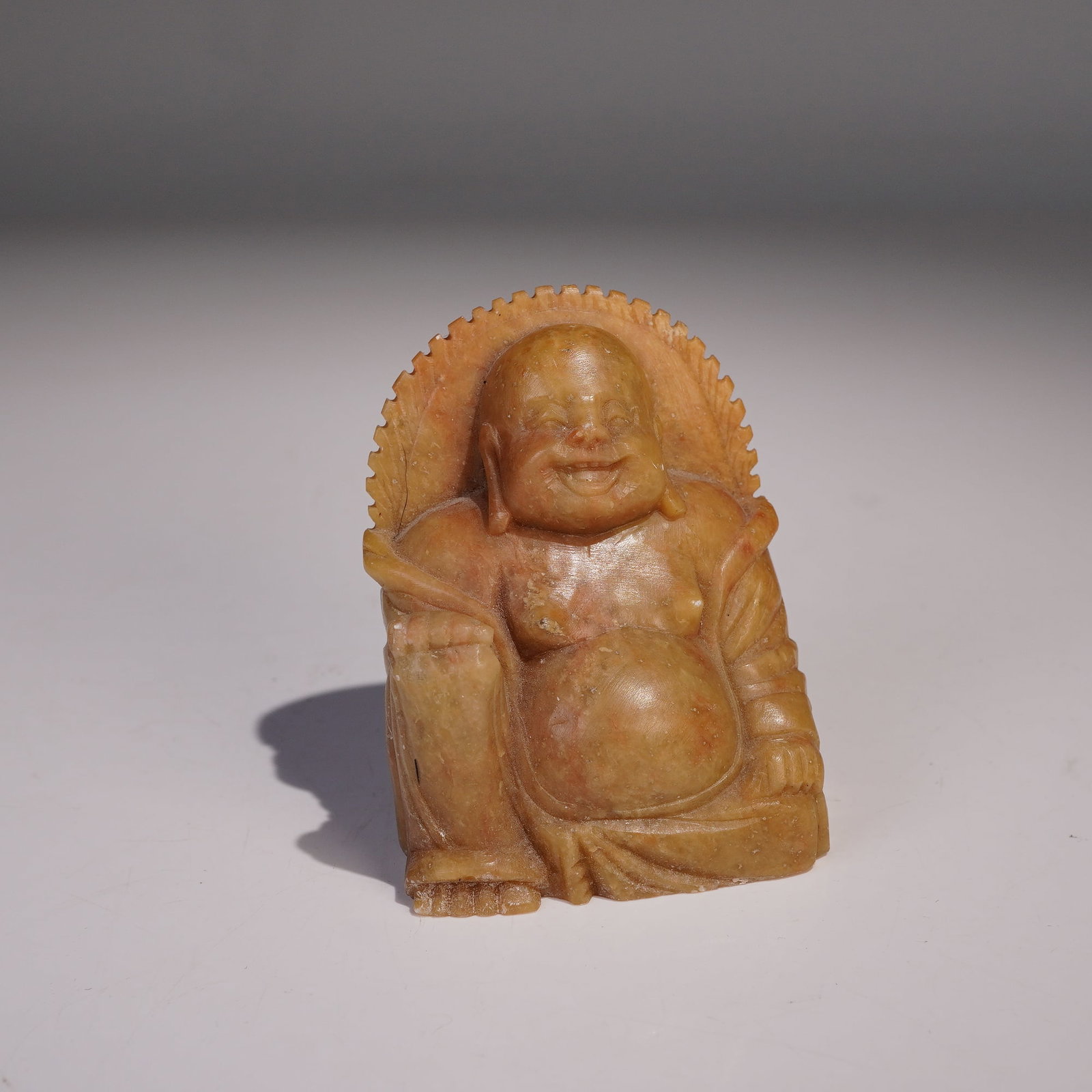 Vintage Chinese Carved Stone Laughing Buddha Figure (1 of 6)