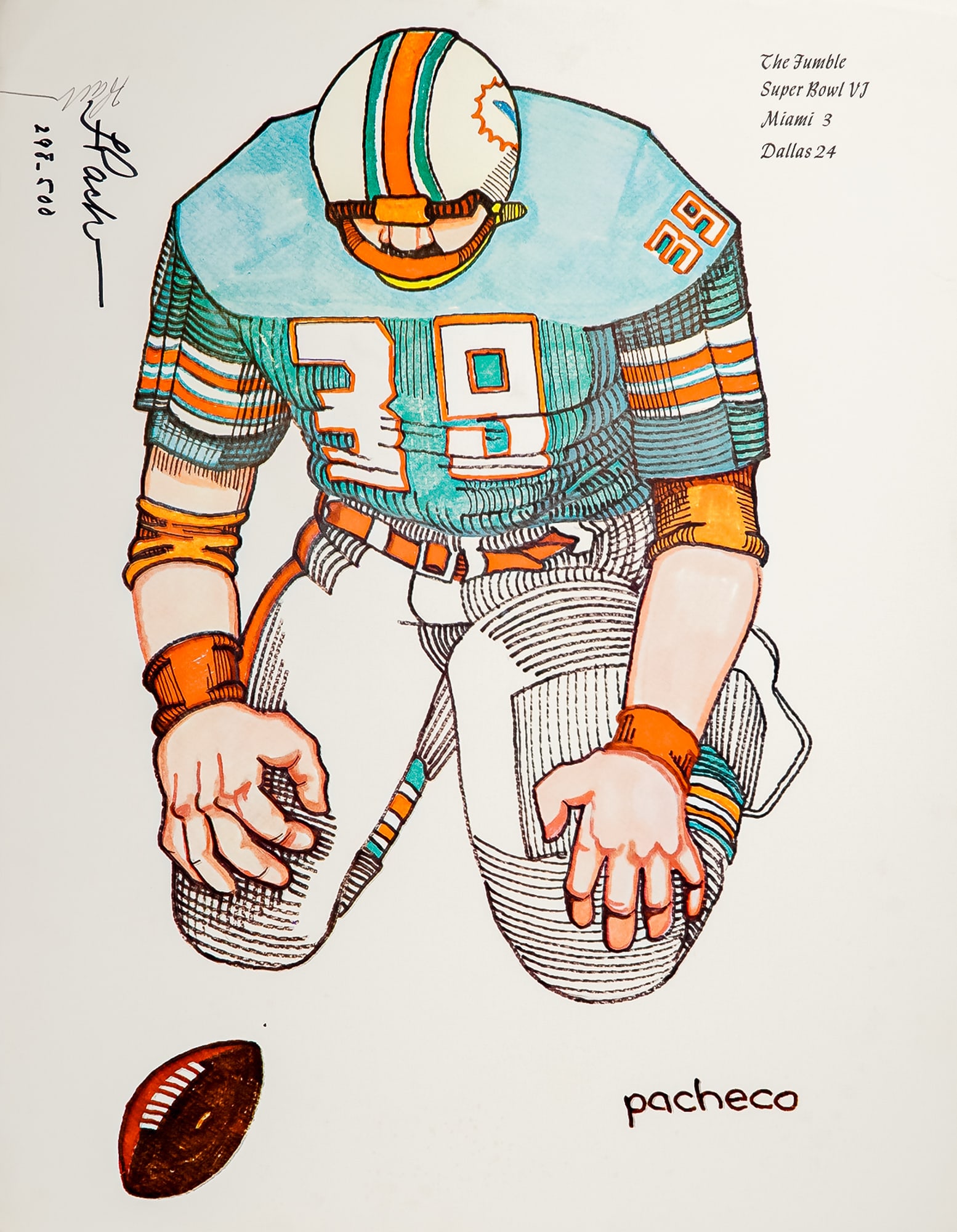 Ferdie Pacheco, The Fumble, Signed and Numbered Limited Edition Print (1 of 6)