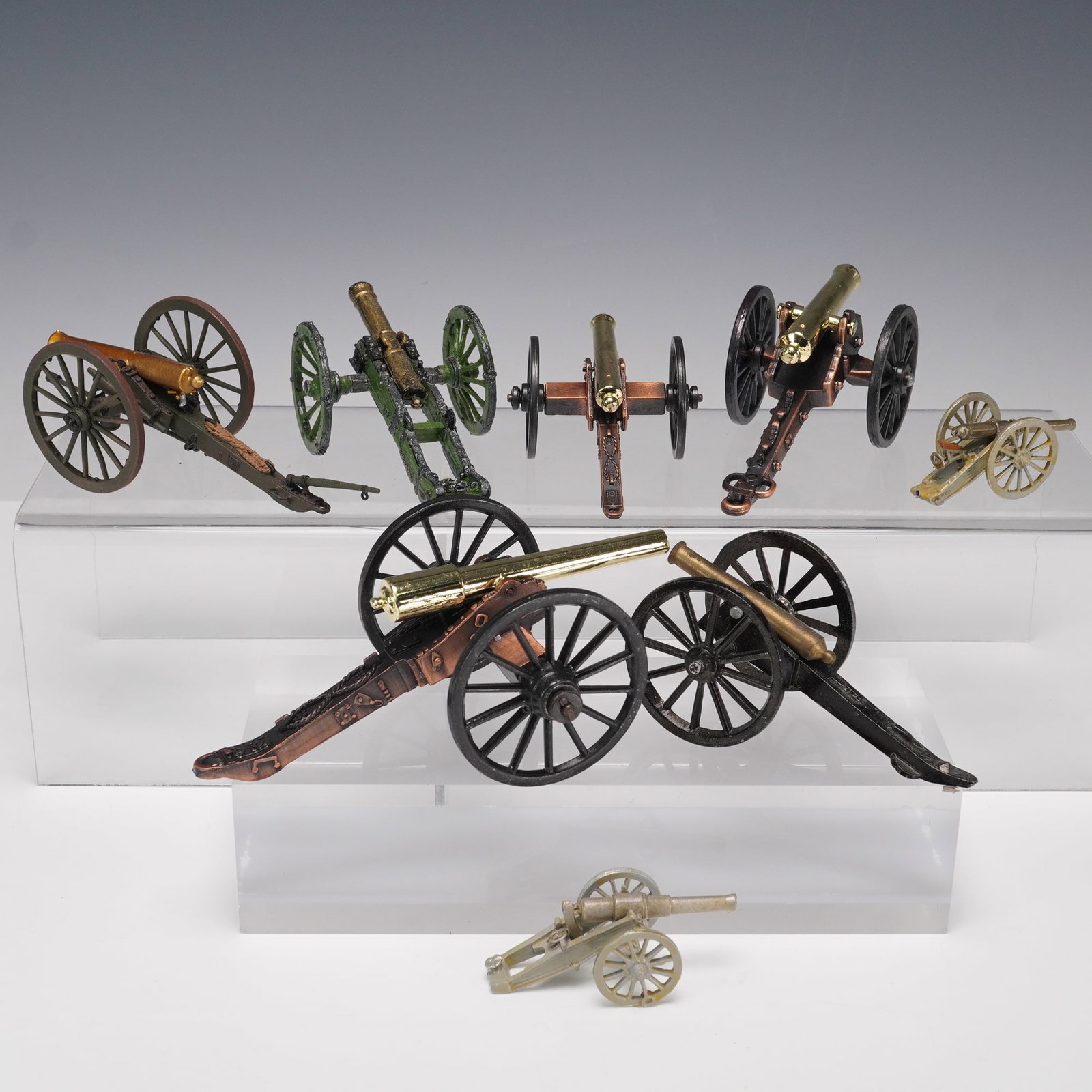 8pc Assorted Miniature Cannons, Mixed Metal and Painted Models (1 of 6)