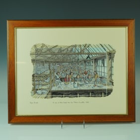 Roger Clarke Hand-Colored Ink Print, A View of Nile Street, Signed