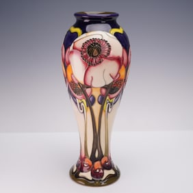 Moorcroft Pottery by Emma Bossons Anemone Vase, Signed