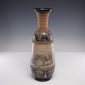 Doulton Lambeth by Hannah Barlow Stoneware Vase