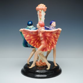 Goldscheider by Josef Lorenzl Art Deco Sculpture, The Captured Bird