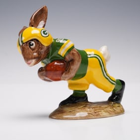 Royal Doulton Bunnykins Prototype Figurine, Green Bay Packers Touchdown