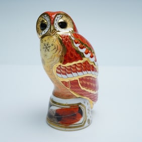 Royal Worcester Porcelain Candle Snuffer, Tawny Owl