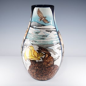 Moorcroft Pottery by Paul Hilditch Vase, On Eagles Wings