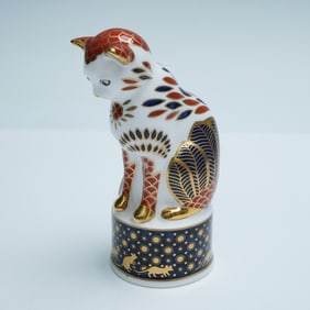 Royal Worcester Porcelain Candle Snuffer, Nelson Cat