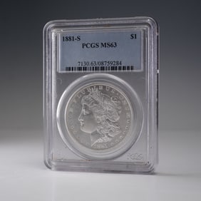 1881-S Morgan Silver Dollar PCGS Graded MS 63