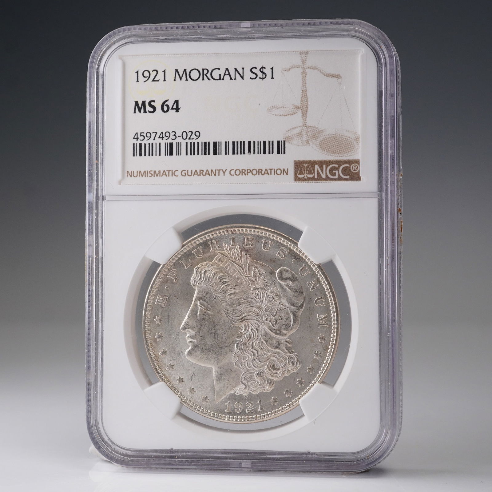 1921 Morgan Dollar Silver Dollar Coin NGC Graded MS 64 (1 of 4)