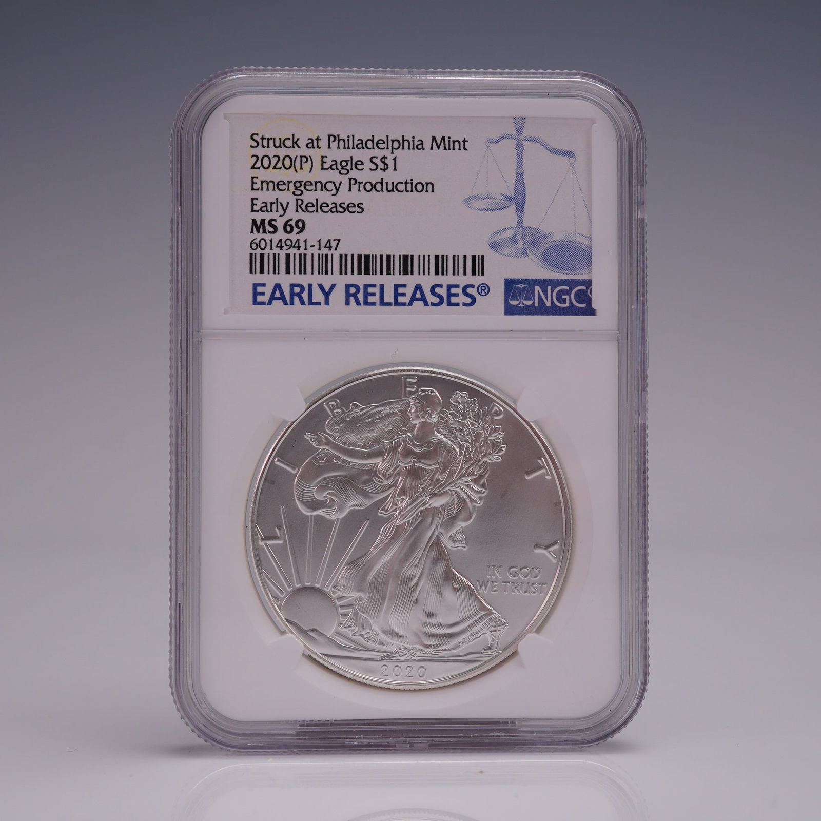 2020 (P) American Silver Eagle Emergency Production NGC Graded MS 69 (1 of 4)