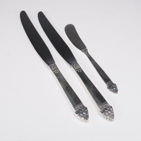 3pc Oneida King Cedric Sterling Silver Knives
