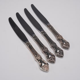 4pc Oneida Sterling Silver Modern Hollow Knives, Afterglow