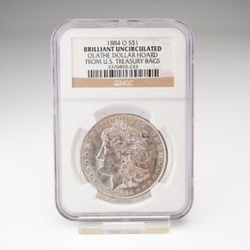 1884-O Morgan Silver Dollar Olathe Hoard NGC Graded Brilliant Uncirculated