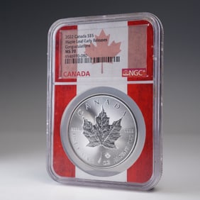 2022 Canada "Congratulations" Silver Five Dollar Coin NGC Graded MS 70