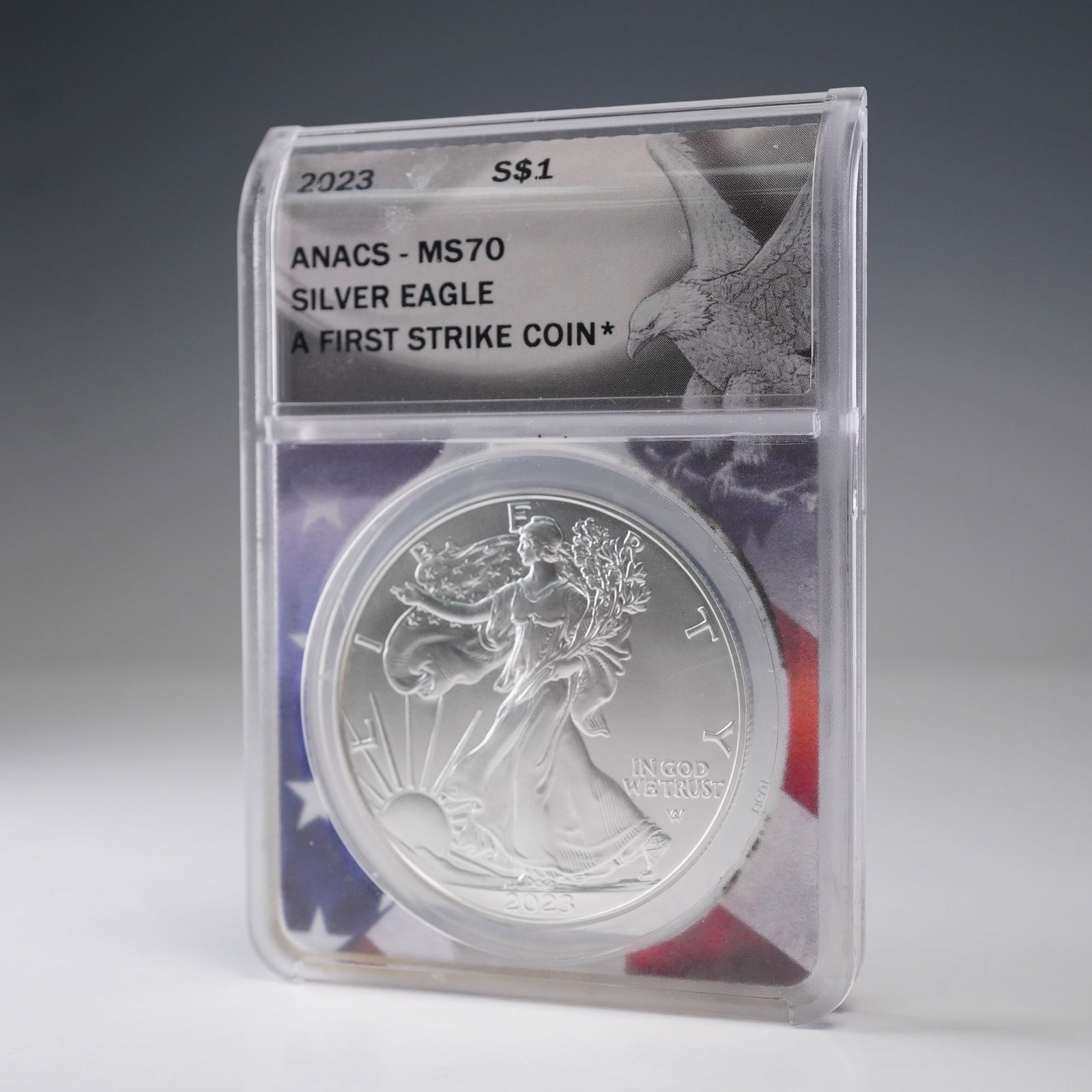 2023 American Silver Eagle Type 2 Dollar ANACS Graded MS 70 (1 of 4)