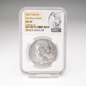 2023 Peace Dollar Silver One Dollar Coin NGC Graded MS 70