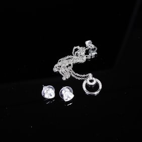 2pc Swarovski Crystal Stud Earrings and Pendant Necklace