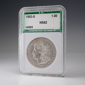 1883-S Morgan Dollar Silver Dollar Coin ANI Graded MS 62